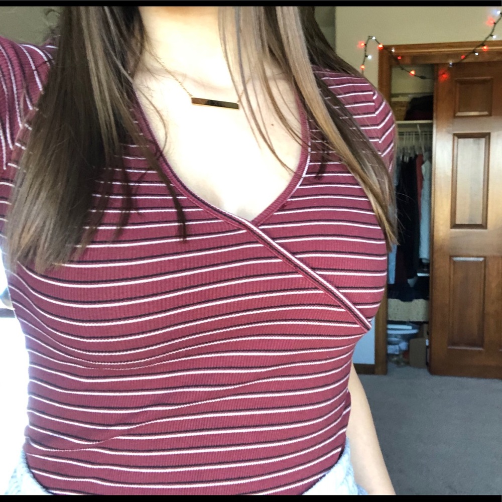 Red low cut body suit!